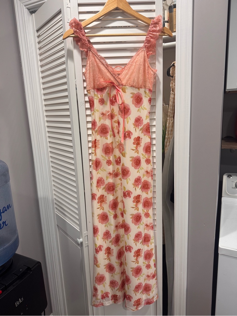 XS Bailey Rose Floral Lace-Trim Slip Dress